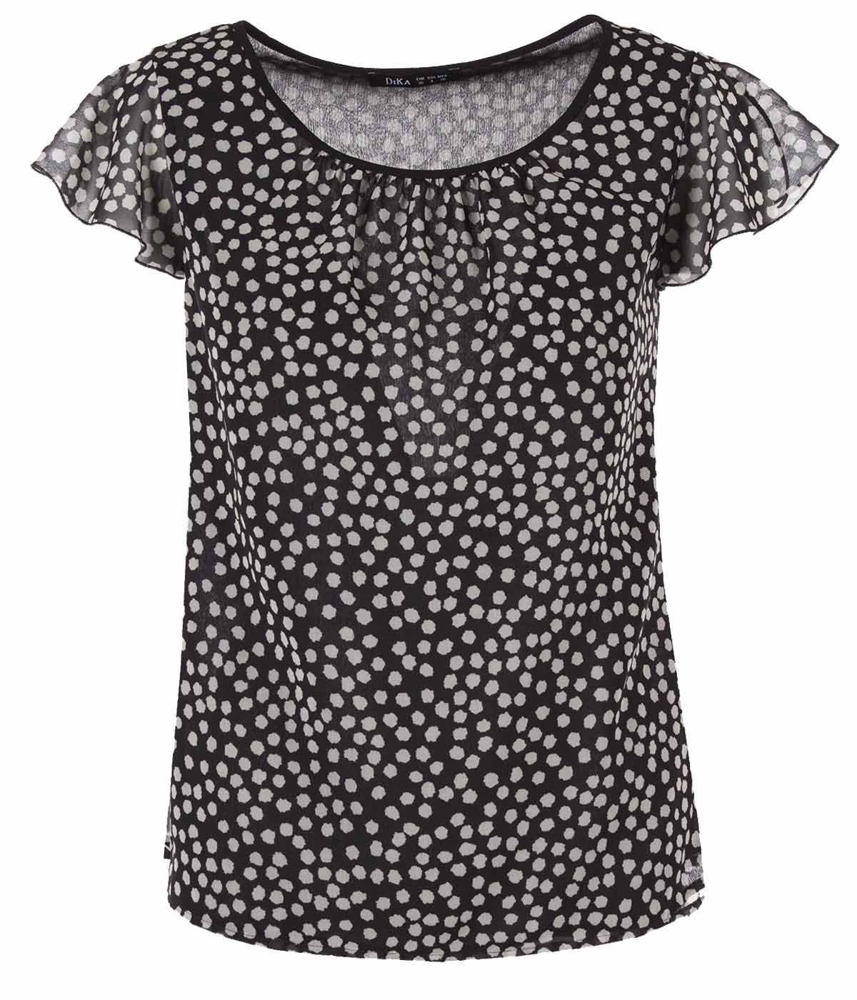 Blouse with short flutter sleeves 0